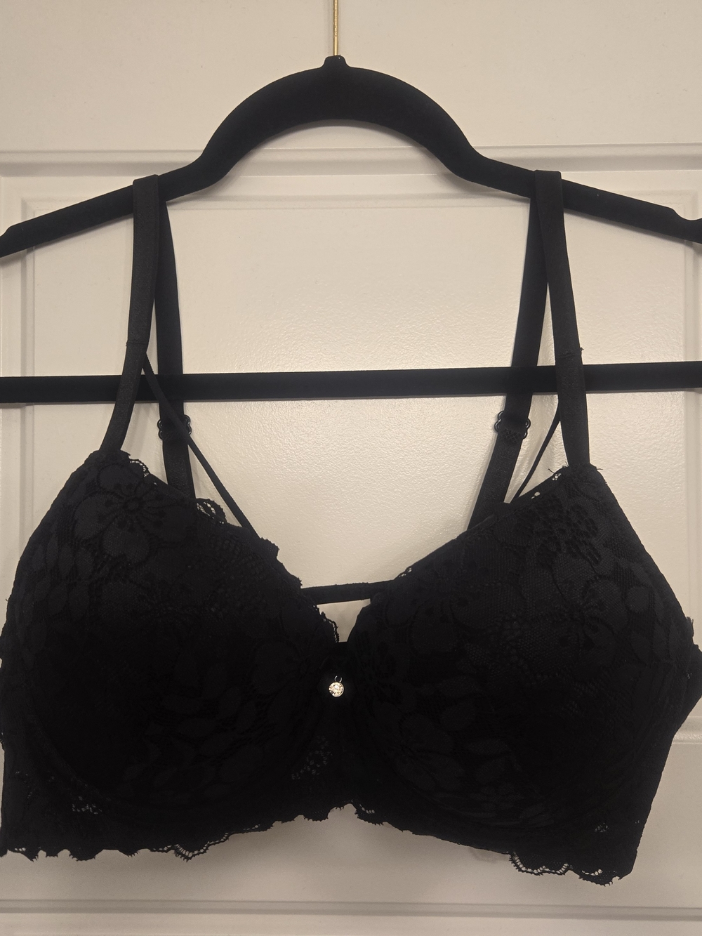 Victoria's Secret Very Sexy Shine Strap Lace Push-Up Bra Black